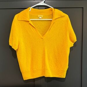 JCrew 100% Cashmere Yellow V-Neck